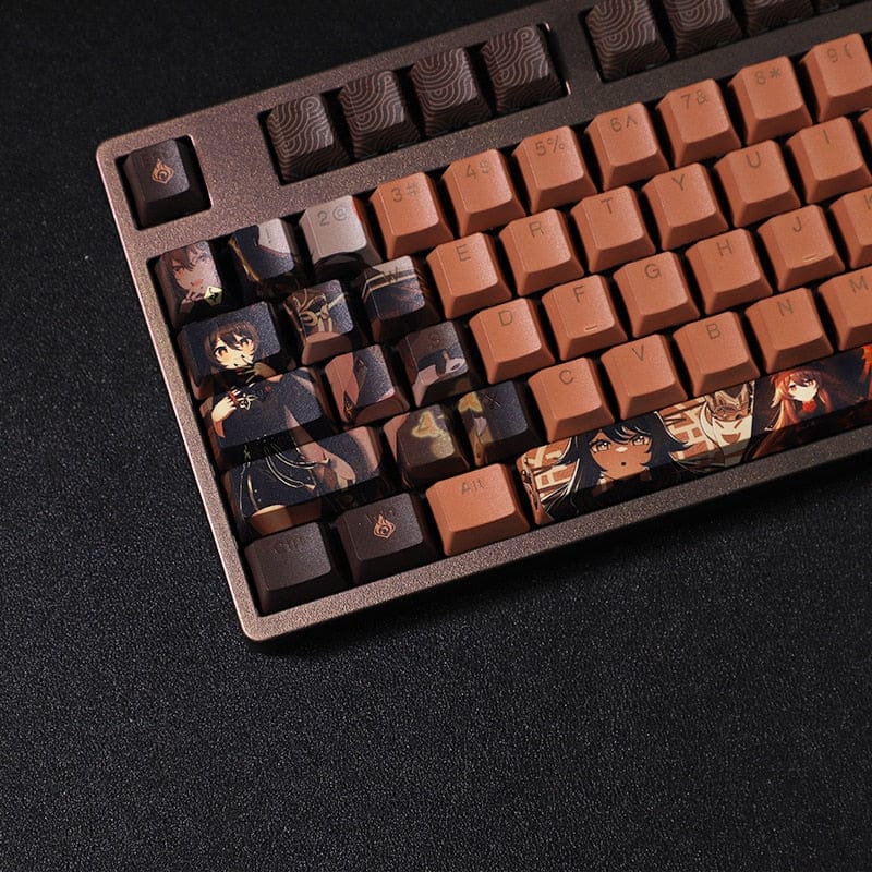My Anime Keycaps Complete Set Genshin Impact: Hu Tao Brown Backlit Keycap Set