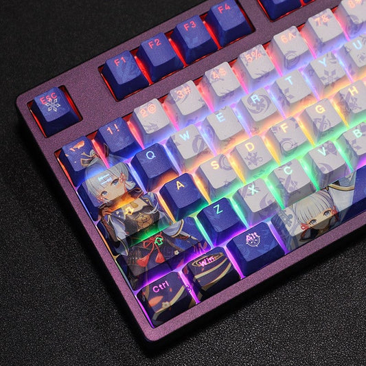 My Anime Keycaps Complete Set Genshin Impact: Kamisato Ayaka Blue Backlit Keycap Set