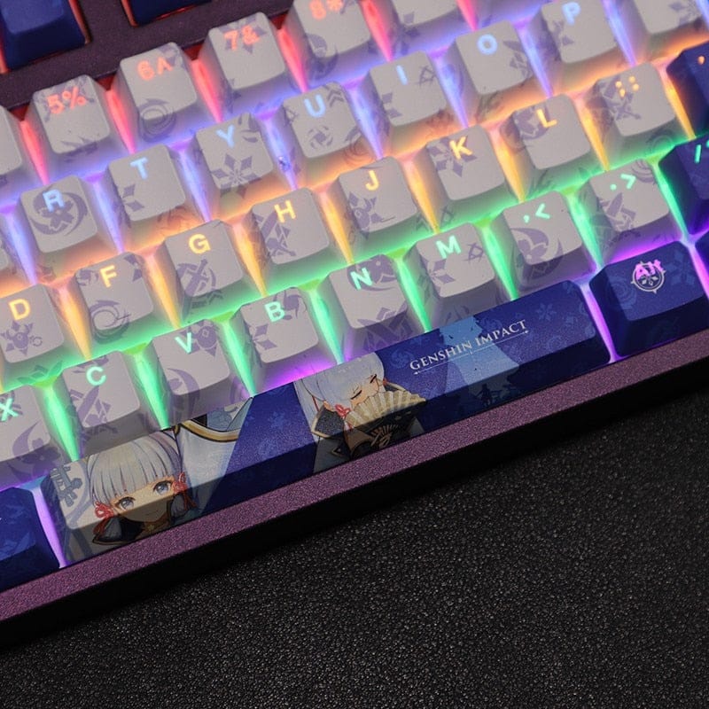 My Anime Keycaps Complete Set Genshin Impact: Kamisato Ayaka Blue Backlit Keycap Set