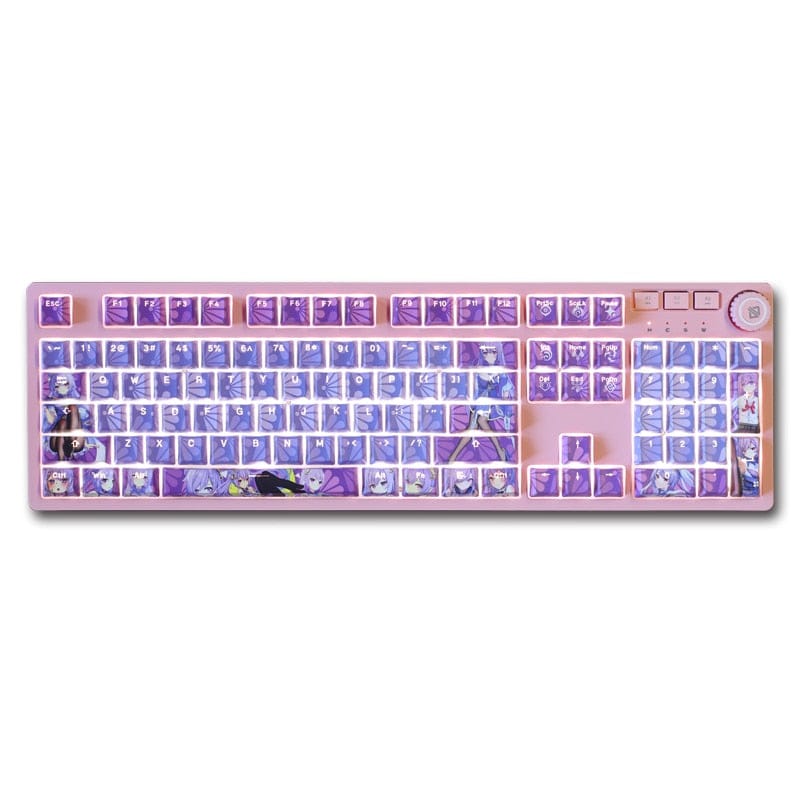 My Anime Keycaps Complete Set Genshin Impact: Keqing Backlit Pink Keycap Set