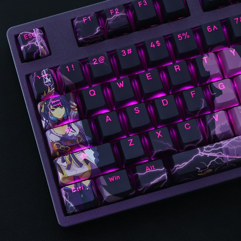 My Anime Keycaps Complete Set Genshin Impact: Raiden Shogun Backlit OEM Keycap Set
