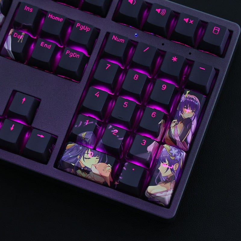 My Anime Keycaps Complete Set Genshin Impact: Raiden Shogun Backlit OEM Keycap Set