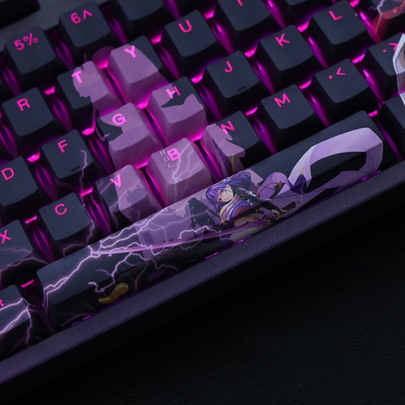 My Anime Keycaps Complete Set Genshin Impact: Raiden Shogun Backlit OEM Keycap Set