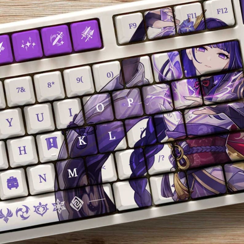 My Anime Keycaps Complete Set Genshin Impact: Raiden Shogun OEM Keycap Set