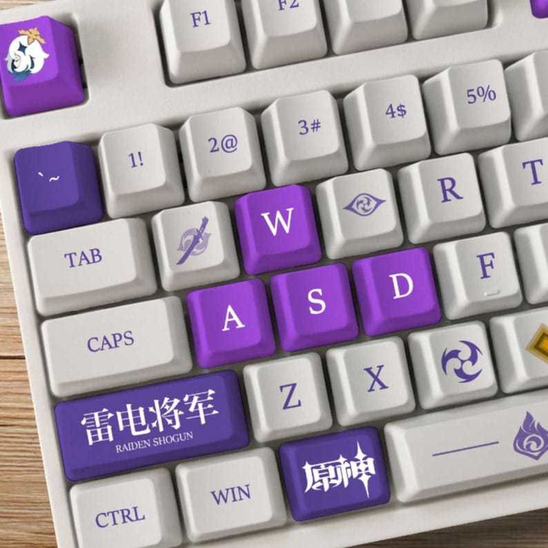 My Anime Keycaps Complete Set Genshin Impact: Raiden Shogun OEM Keycap Set