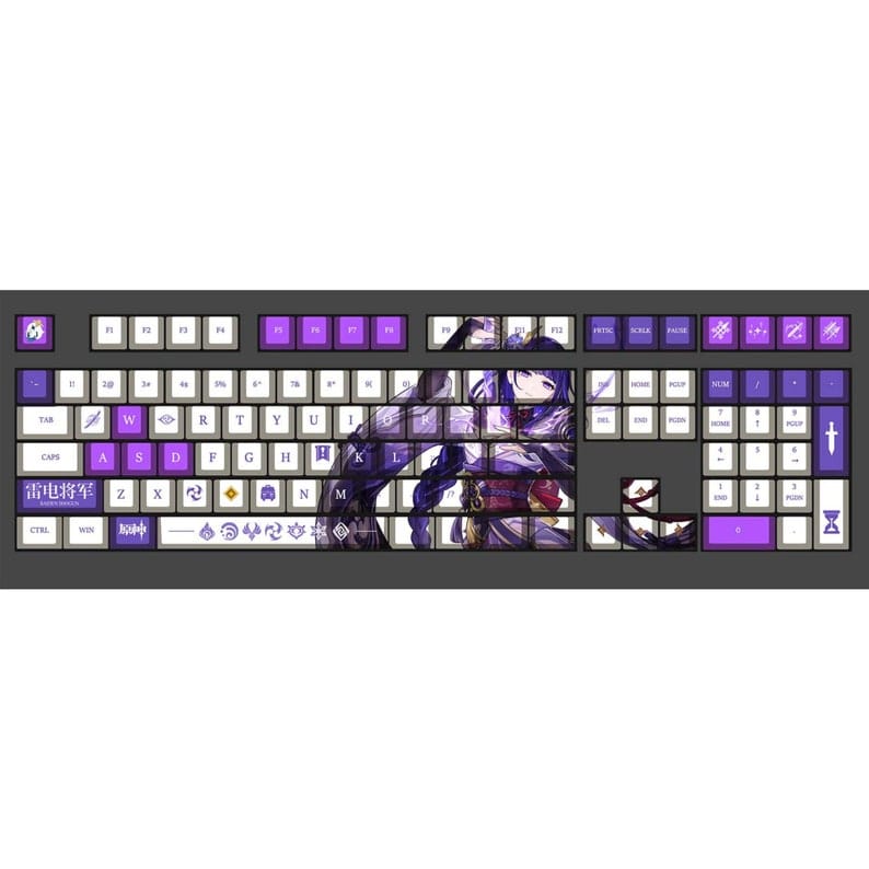 My Anime Keycaps Complete Set Genshin Impact: Raiden Shogun OEM Keycap Set