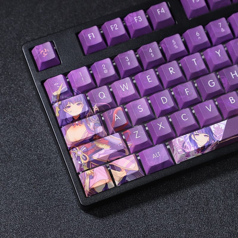 My Anime Keycaps Complete Set Genshin Impact: Raiden Shogun Purple Keycap Set