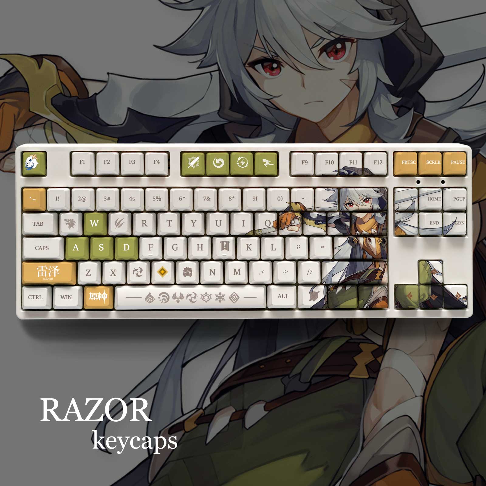 My Anime Keycaps Complete Set Genshin Impact: Razor OEM Keycap Set