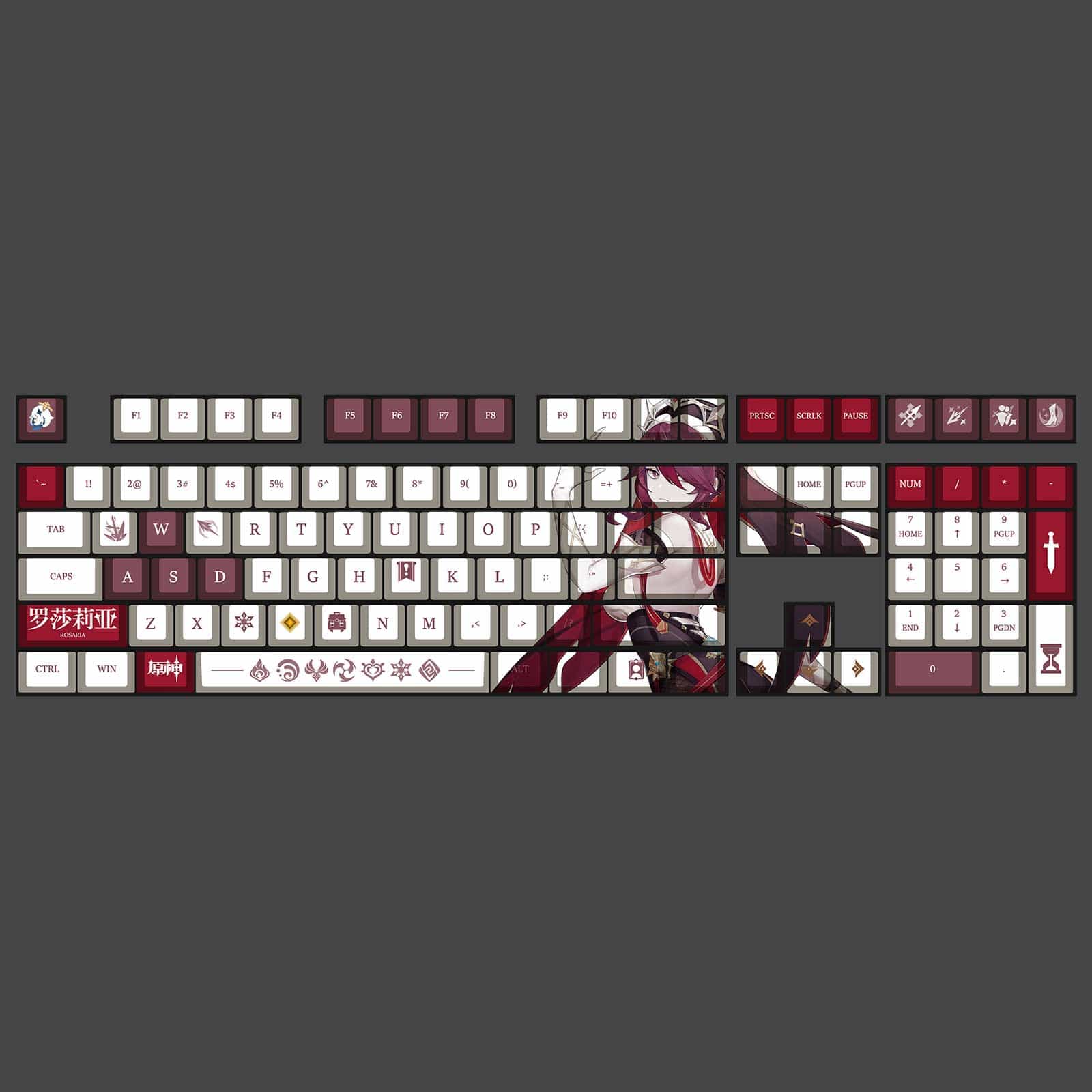 My Anime Keycaps Complete Set Genshin Impact: Rosaria OEM Keycap Set