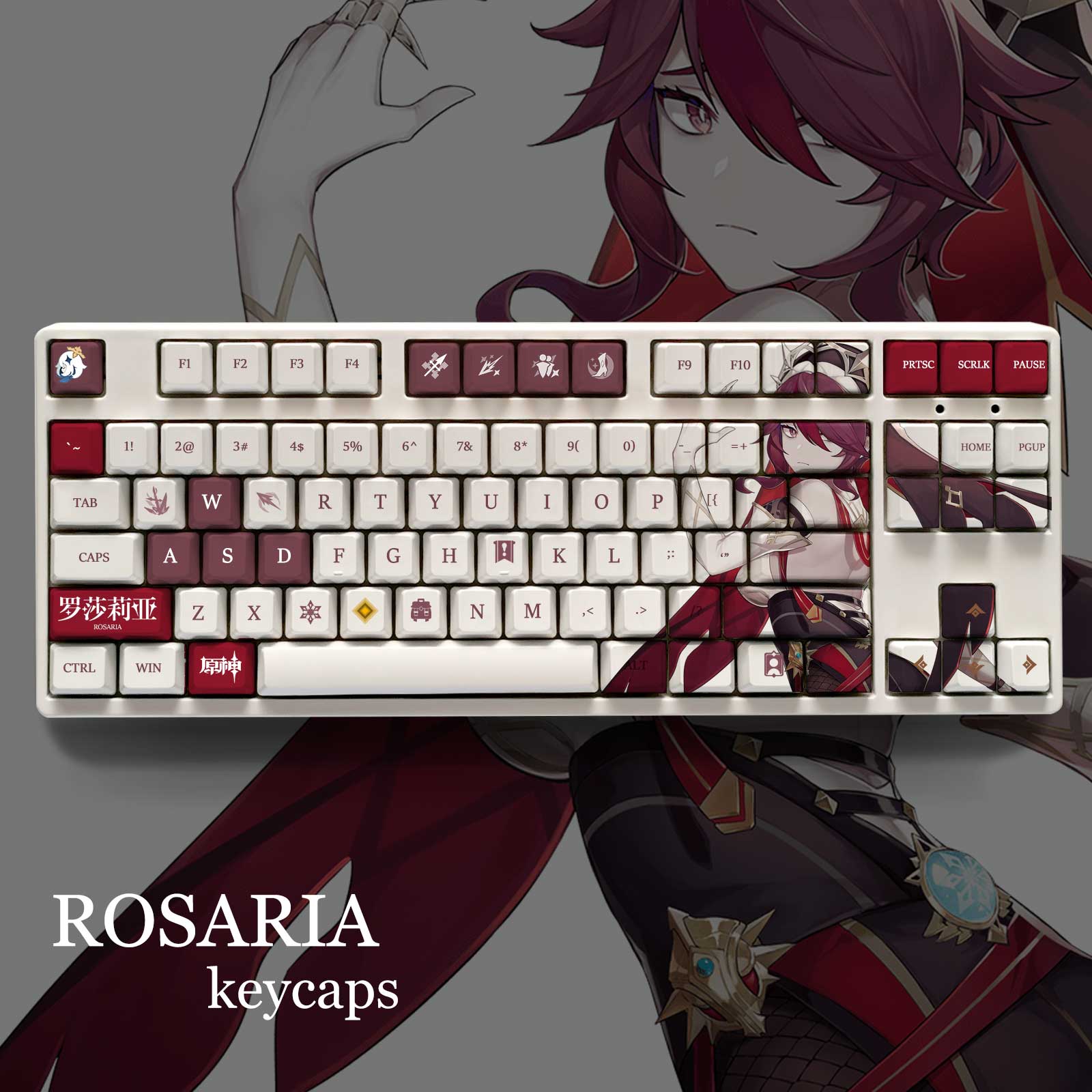 My Anime Keycaps Complete Set Genshin Impact: Rosaria OEM Keycap Set