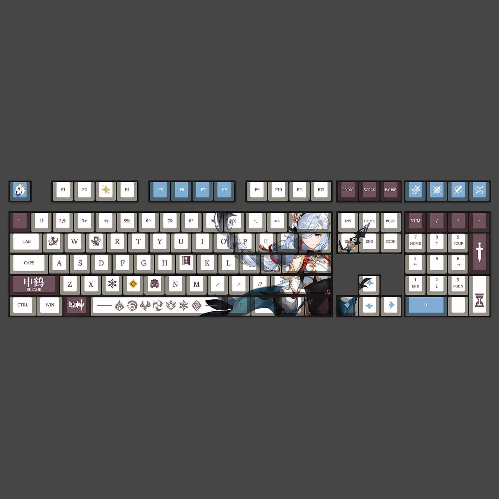 My Anime Keycaps Complete Set Genshin Impact: Shenhe OEM Keycap Set