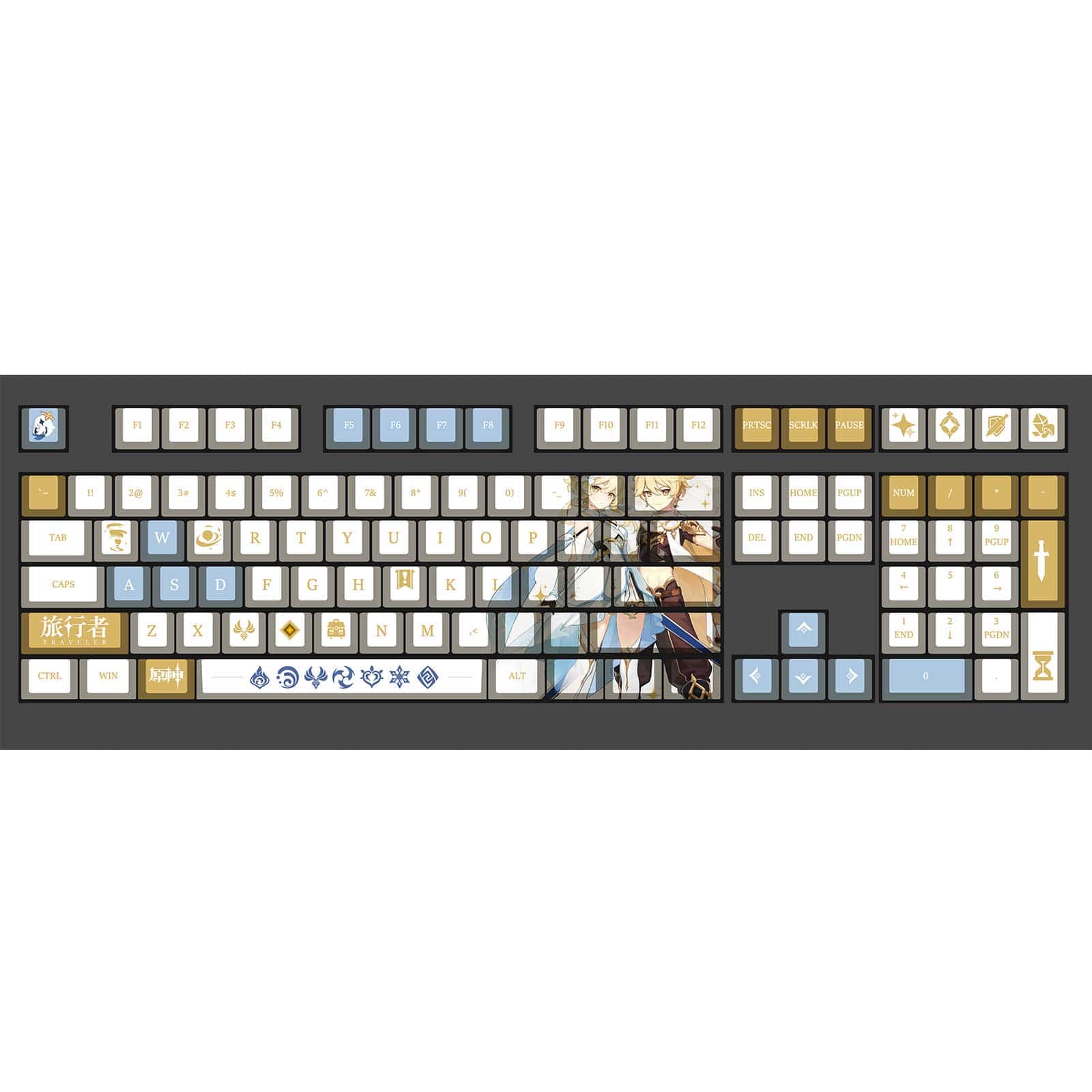 My Anime Keycaps Complete Set Genshin Impact: Traveler OEM Keycap Set