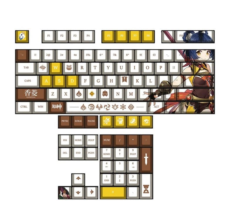 My Anime Keycaps Complete Set Genshin Impact: Xiangling OEM Keycap Set