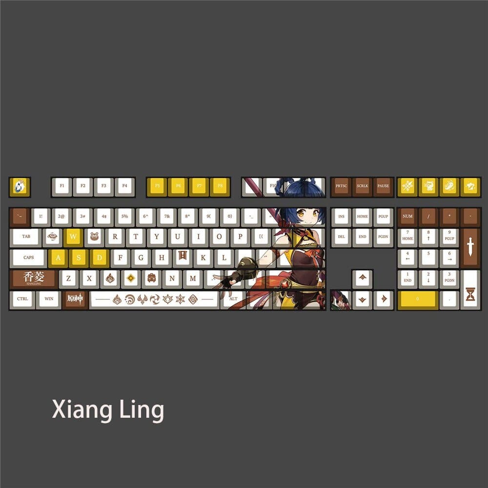 My Anime Keycaps Complete Set Genshin Impact: Xiangling OEM Keycap Set