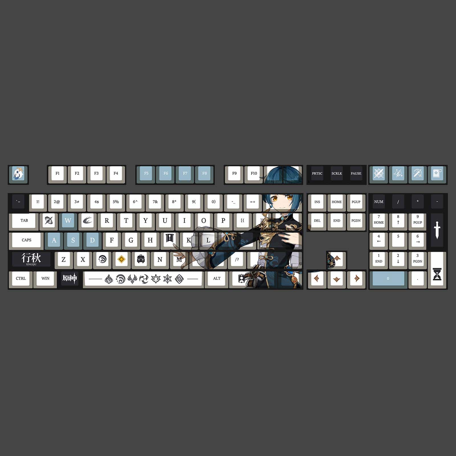 My Anime Keycaps Complete Set Genshin Impact: Xingqiu OEM Keycap Set