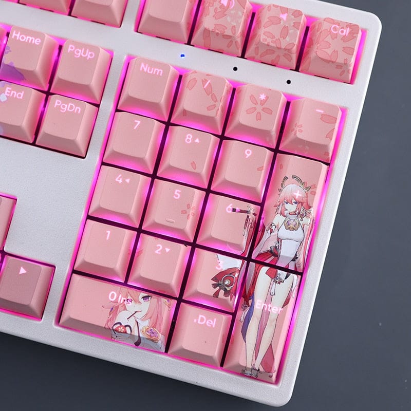 My Anime Keycaps Complete Set Genshin Impact: Yae Miko Pink Backlit Keycap Set