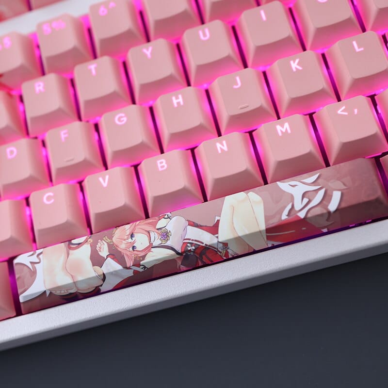 My Anime Keycaps Complete Set Genshin Impact: Yae Miko Pink Backlit Keycap Set