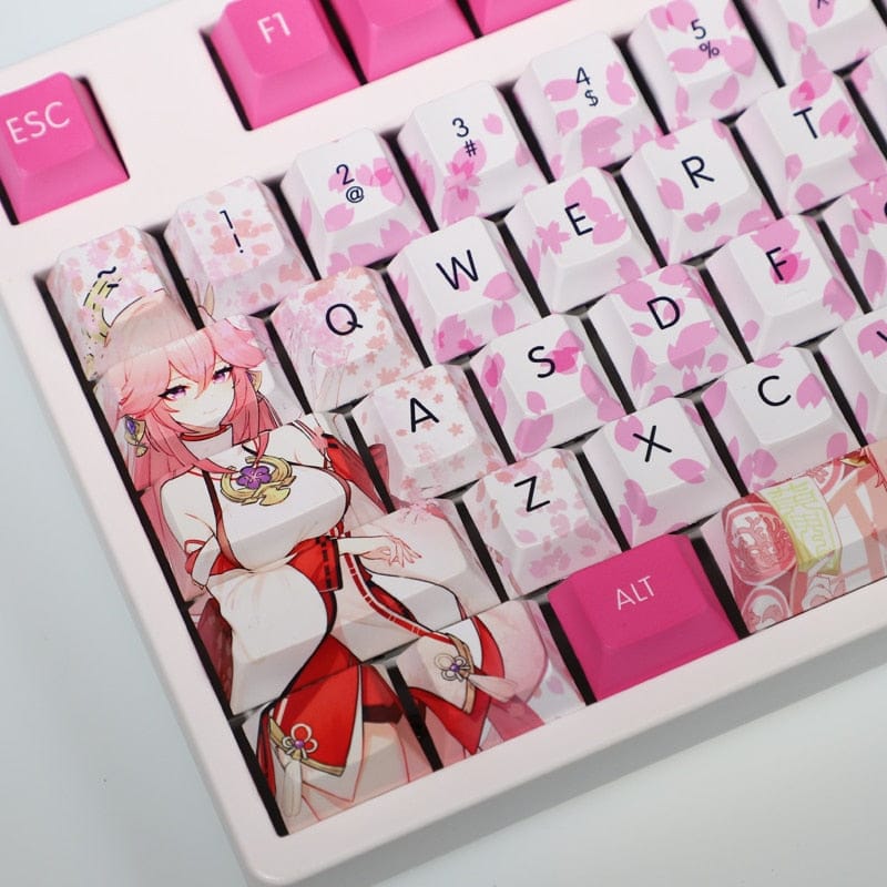 My Anime Keycaps Complete Set Genshin Impact: Yae Miko Pink Keycap Set