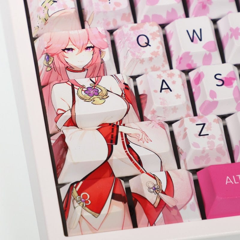 My Anime Keycaps Complete Set Genshin Impact: Yae Miko Pink Keycap Set