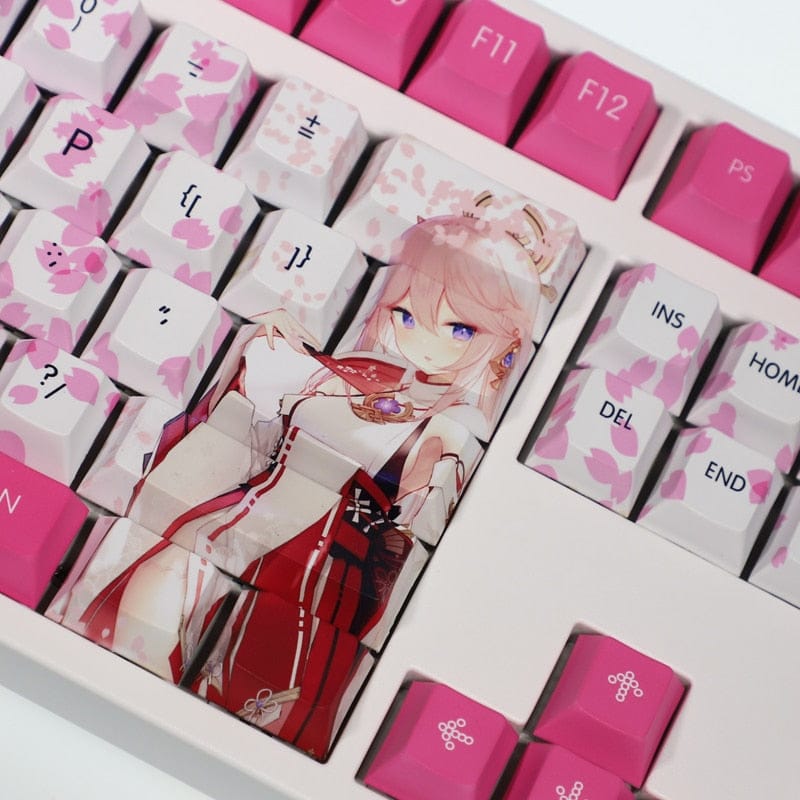My Anime Keycaps Complete Set Genshin Impact: Yae Miko Pink Keycap Set
