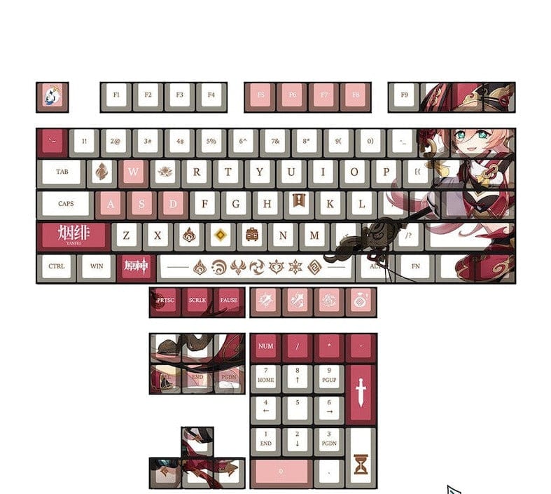 My Anime Keycaps Complete Set Genshin Impact: Yanfei OEM Keycap Set