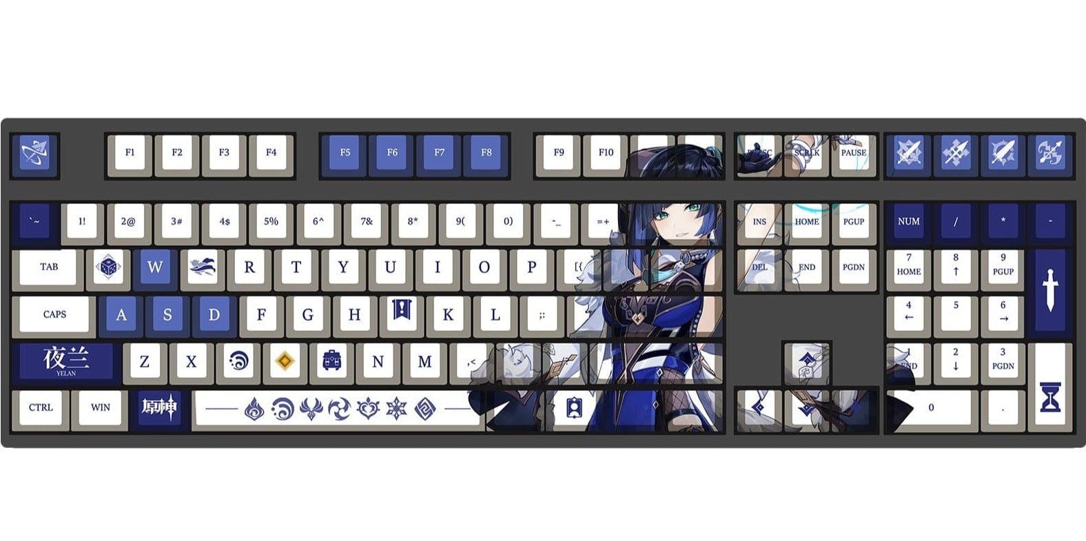 My Anime Keycaps Complete Set Genshin Impact: Yelan OEM Keycap Set