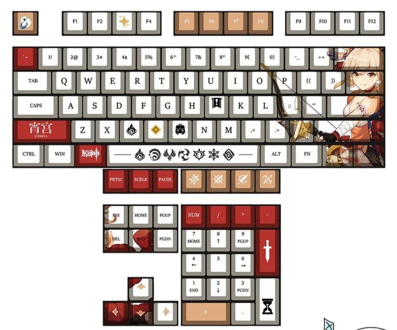 My Anime Keycaps Complete Set Genshin Impact: Yoimiya OEM Keycap Set