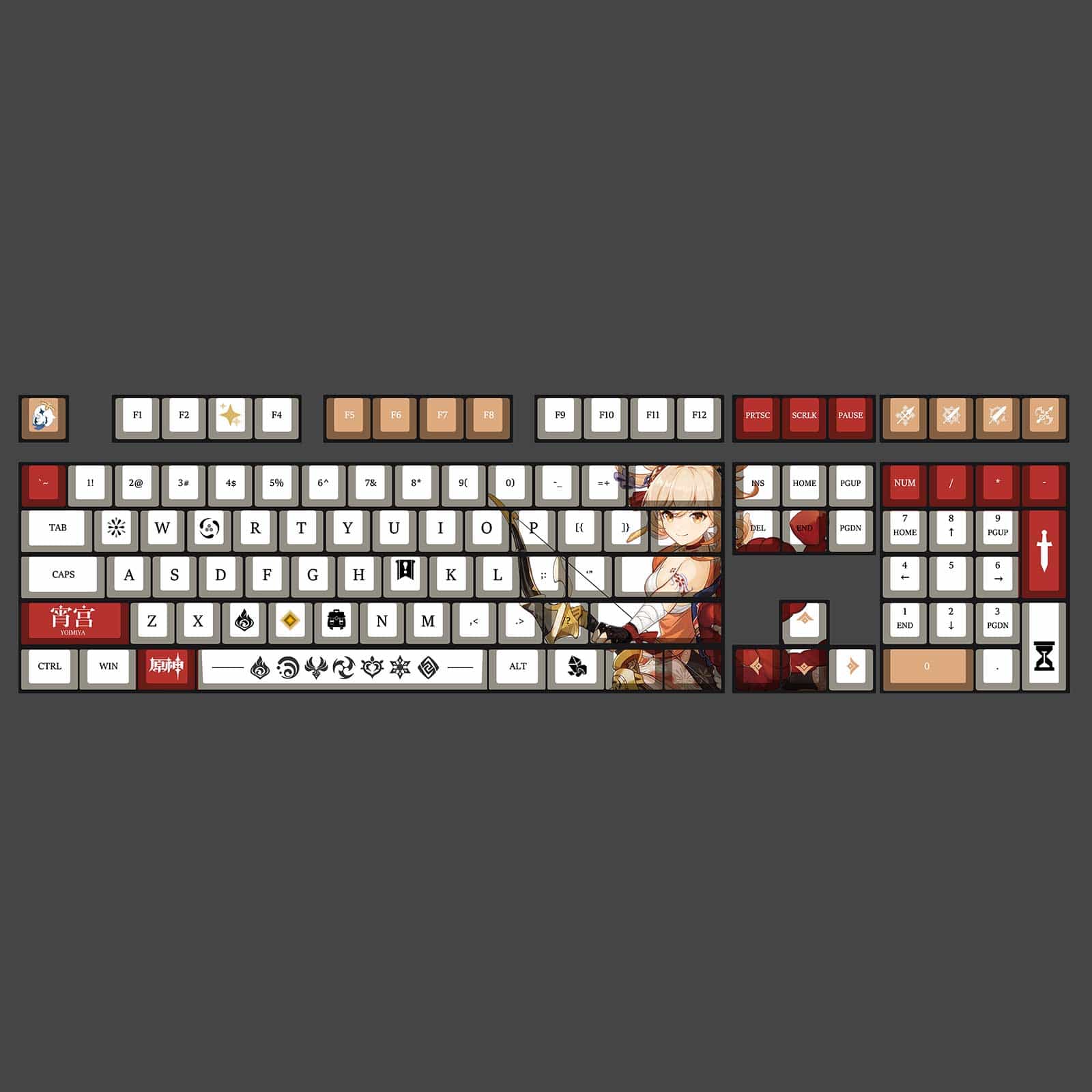 My Anime Keycaps Complete Set Genshin Impact: Yoimiya OEM Keycap Set