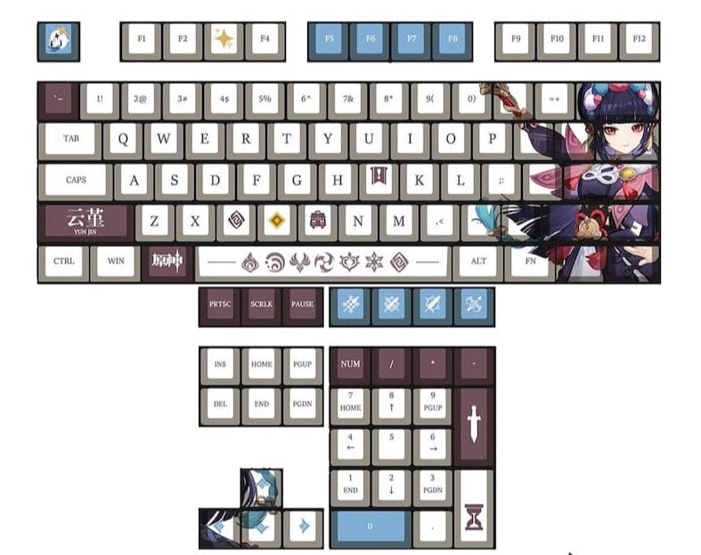 My Anime Keycaps Complete Set Genshin Impact: Yun Jin OEM Keycap Set