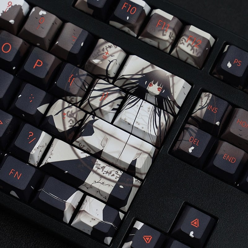My Anime Keycaps Complete Set Hell Girl: Ai Enma Black Keycap Set