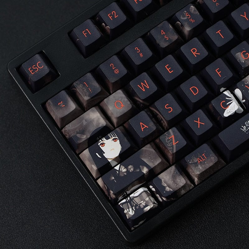 My Anime Keycaps Complete Set Hell Girl: Ai Enma Black Keycap Set