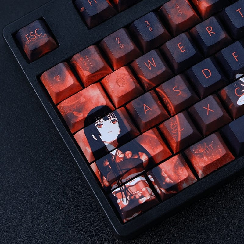 My Anime Keycaps Complete Set Hell Girl: Ai Enma Orange Keycap Set