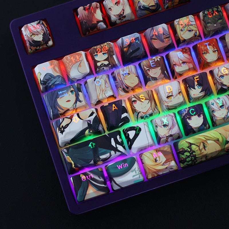 My Anime Keycaps Complete Set Honkai: Female Backlit Keycap Set