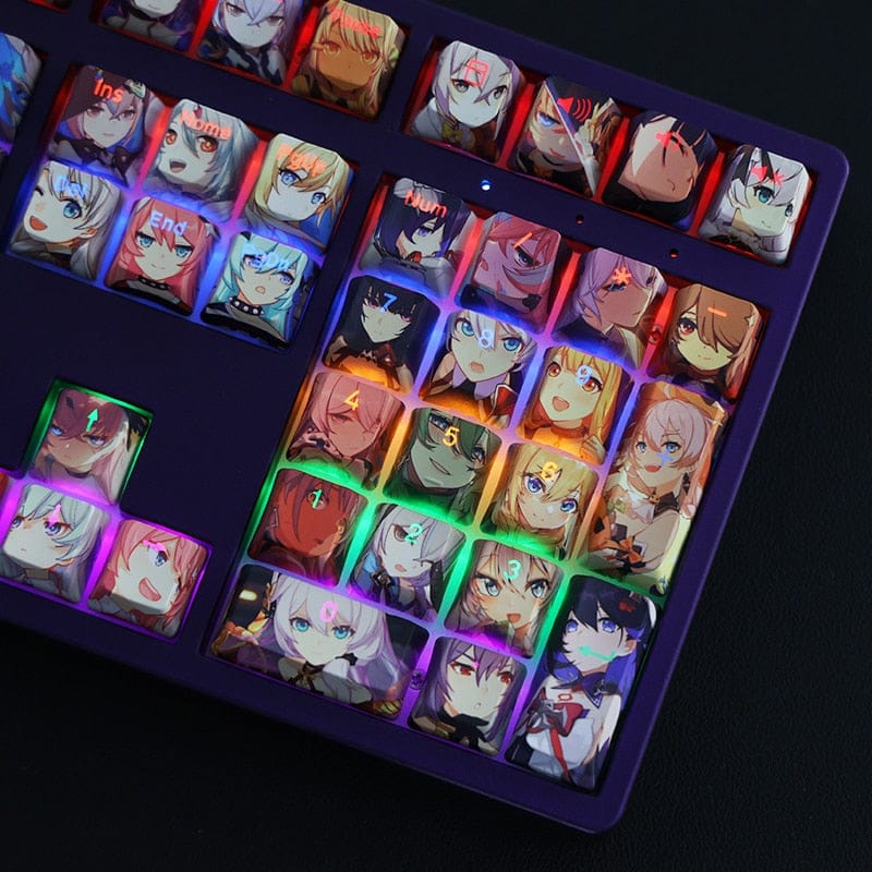 My Anime Keycaps Complete Set Honkai: Female Backlit Keycap Set