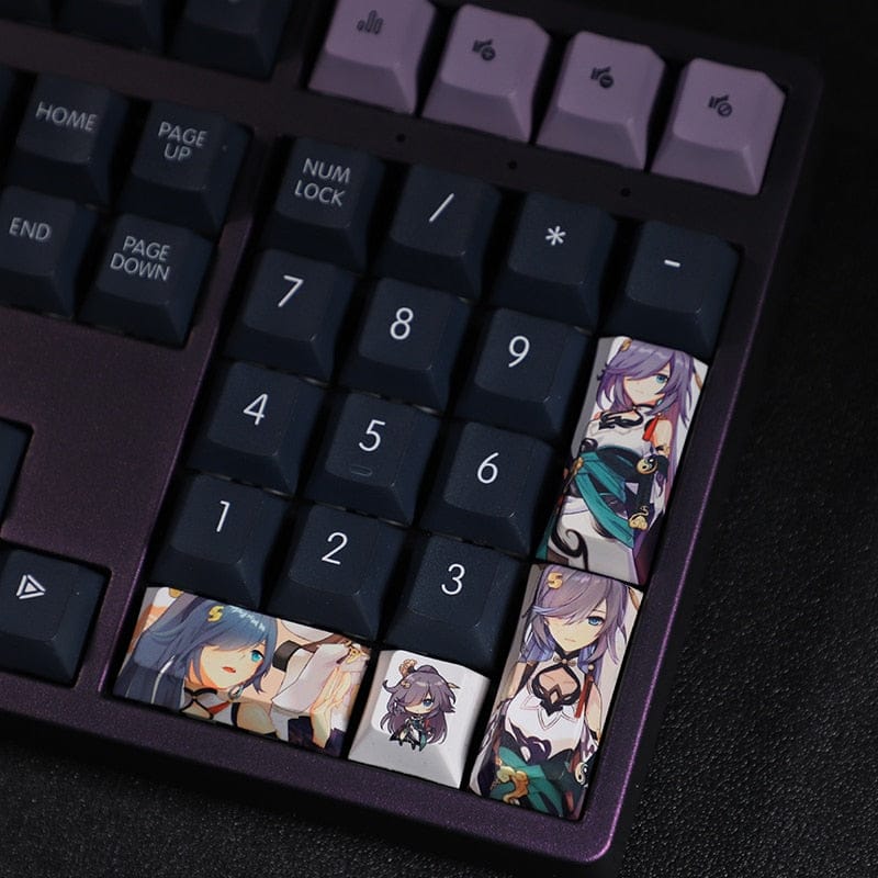 My Anime Keycaps Complete Set Honkai: Fu Hua Purple Keycap Set