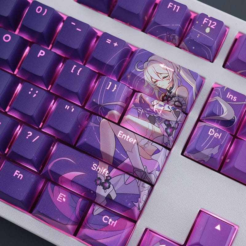 My Anime Keycaps Complete Set Honkai: Kiana Kaslana Backlit Purple Keycap Set