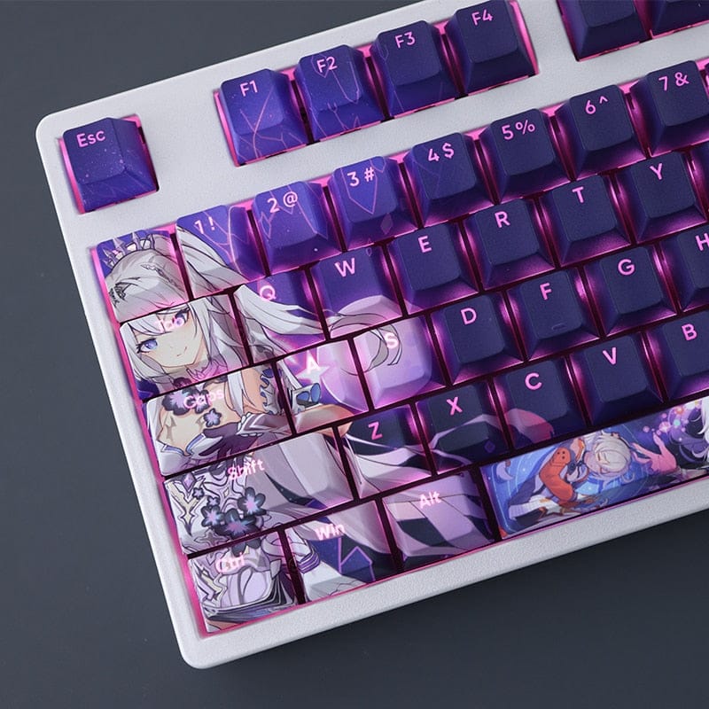 My Anime Keycaps Complete Set Honkai: Kiana Kaslana Backlit Purple Keycap Set