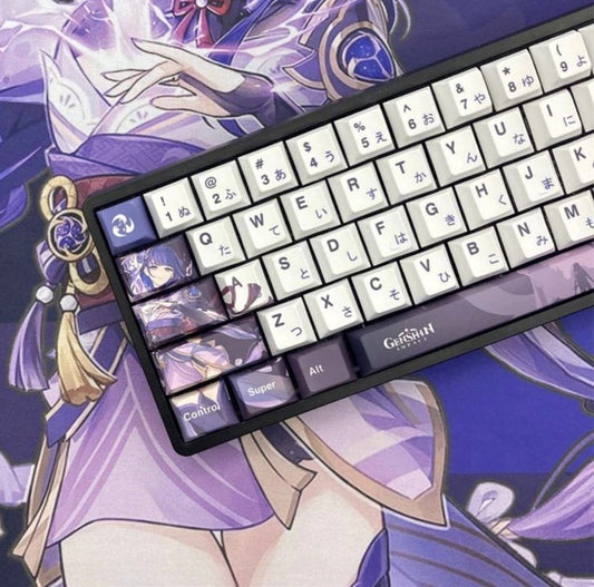 Genshin Impact: Raiden Shogun White and Purple Keycap Set