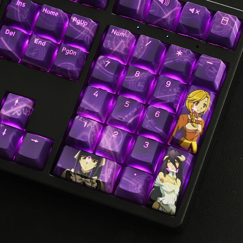 My Anime Keycaps Complete Set Overlord: Albedo Backlit Purple Keycap Set