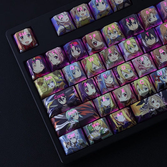 My Anime Keycaps Complete Set Sword Art Online: Female Backlit Keycap Set